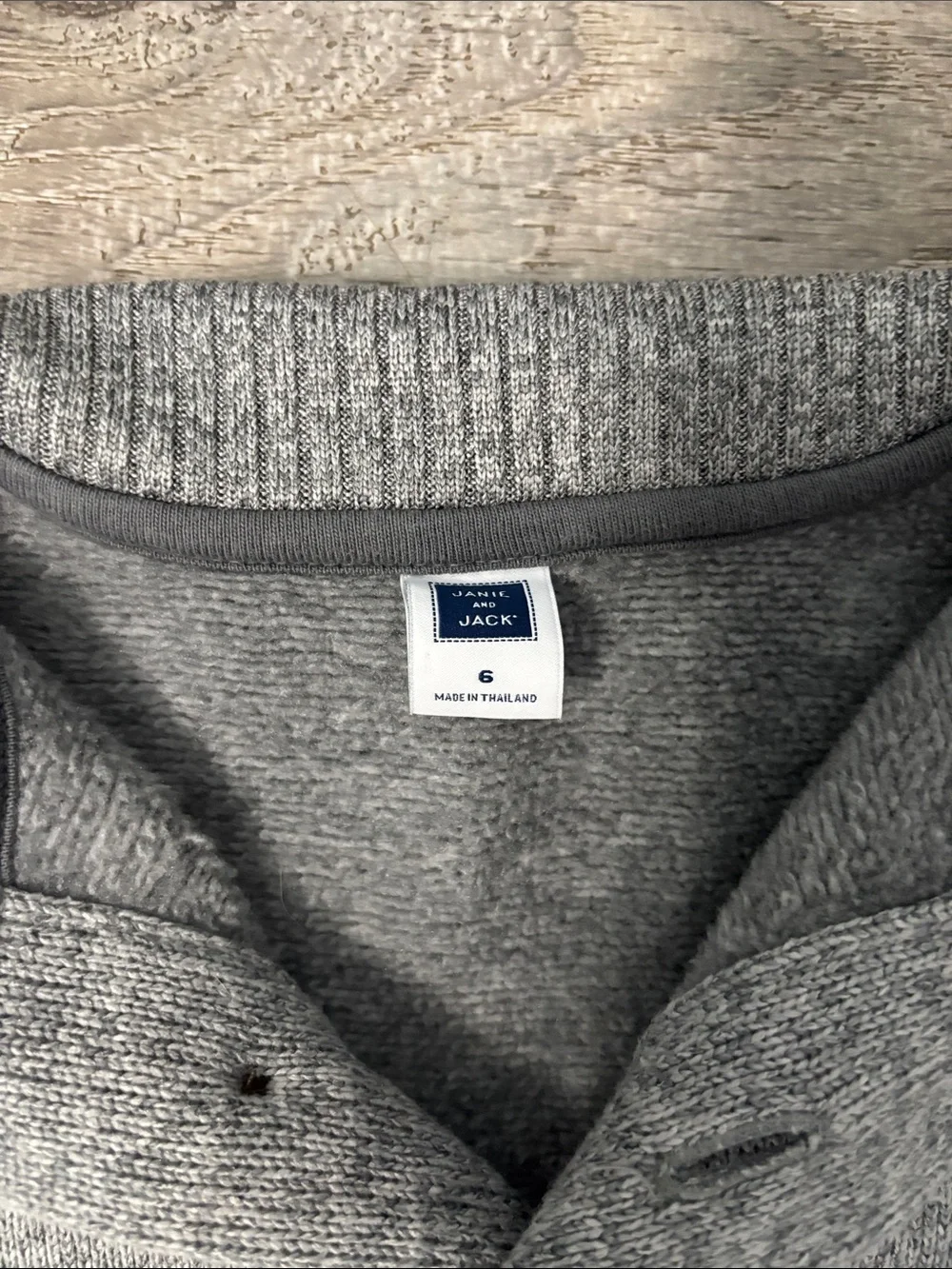 Janie and Jack Boys Size 6 Gray Collared Button Sweater Pockets